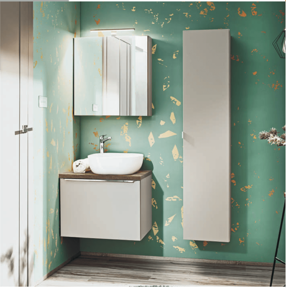 SANTA FE TAUPE 84-80cm Speilskap